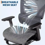 Fauteuil de bureau ergonomique Acekool en maille avec repose-pieds, accoudoirs 4D et soutien lombaire réglable pour la maison ou la salle de jeu