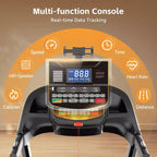 Tapis de course pliable capacité 180 kg, tapis de course à domicile avec inclinaison de 20 %, tapis de course portable avec contrôle via application, 64+3+3+1 programmes, design compact