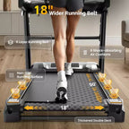 Tapis de course pliable capacité 180 kg, tapis de course à domicile avec inclinaison de 20 %, tapis de course portable avec contrôle via application, 64+3+3+1 programmes, design compact