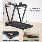 Tapis de course 2-en-1 sous le bureau avec inclinaison automatique, tapis de marche et machine de jogging, télécommande, écran LED, tapis de course portable pour usage domestique