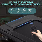 Tapis de course 2-en-1 sous le bureau avec inclinaison automatique, tapis de marche et machine de jogging, télécommande, écran LED, tapis de course portable pour usage domestique