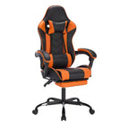 MAYEERTY Gaming Chair with Footrest, Ergonomic Computer Chair with Headrest and Lumbar Support, Height Adjustable Video Game Chairs Black Orange
