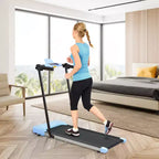 Tapis roulant pliable léger Okak avec bras, tapis roulant portable avec écran LED, tapis de marche pour la maison et le bureau