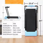 Tapis roulant pliable léger Okak avec bras, tapis roulant portable avec écran LED, tapis de marche pour la maison et le bureau