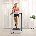 Tapis roulant pliable léger Okak avec bras, tapis roulant portable avec écran LED, tapis de marche pour la maison et le bureau