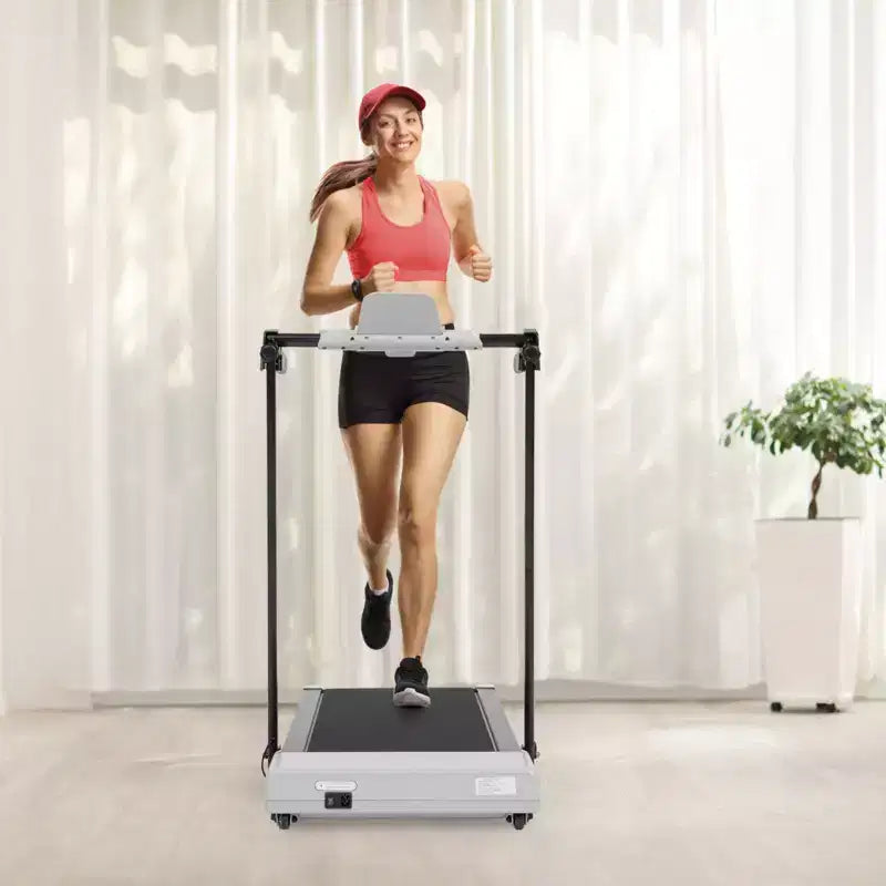 Tapis roulant pliable léger Okak avec bras, tapis roulant portable avec écran LED, tapis de marche pour la maison et le bureau