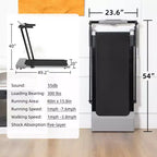 Tapis roulant pliable léger Okak avec bras, tapis roulant portable avec écran LED, tapis de marche pour la maison et le bureau