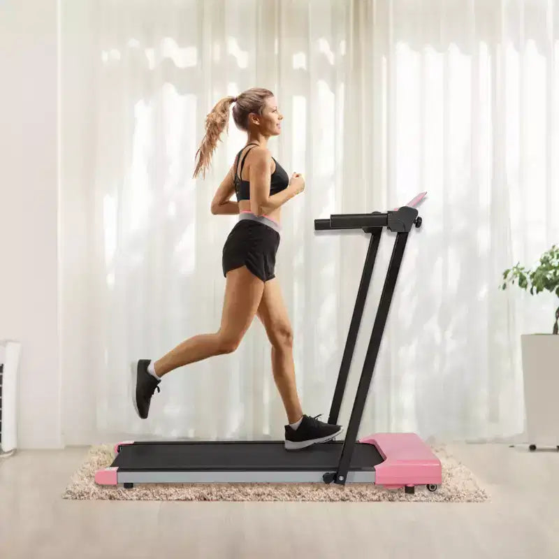 Tapis roulant pliable léger Okak avec bras, tapis roulant portable avec écran LED, tapis de marche pour la maison et le bureau