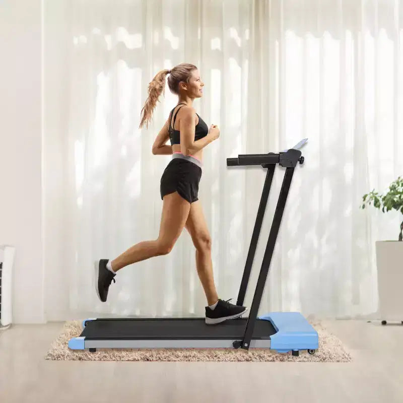 Tapis roulant pliable léger Okak avec bras, tapis roulant portable avec écran LED, tapis de marche pour la maison et le bureau