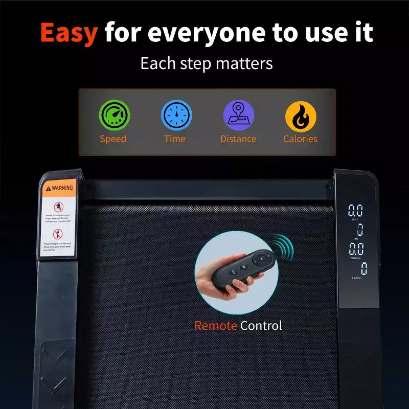 Okak 8 Tapis de marche incliné avec écran LED, Tapis de course sous bureau d'une capacité de 100 kg, Tapis de course de 2,55 CV, Noir+Gris