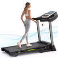 Okak Foldable Walking Pad Treadmill with 8 Shock Absorbers, Portable Treadmill with 12 Programs, Compact Treadmill for Home, Black