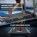 Okak Foldable Walking Pad Treadmill with 8 Shock Absorbers, Portable Treadmill with 12 Programs, Compact Treadmill for Home, Black