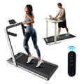 Okak 2-IN-1 Under Desk Treadmill with Remote Control, Folding Electric Walking Pad with 2.5HP, Portable Treadmill for Home, White