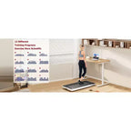 Okak 2-IN-1 Under Desk Treadmill with Remote Control, Folding Electric Walking Pad with 2.5HP, Portable Treadmill for Home, White