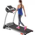 Okak 2.5HP Easy Folding Treadmill with Device Holder & Pulse Sensor, Walking Pad with 3-Level Incline Adjustable, Compact Treadmill, Black