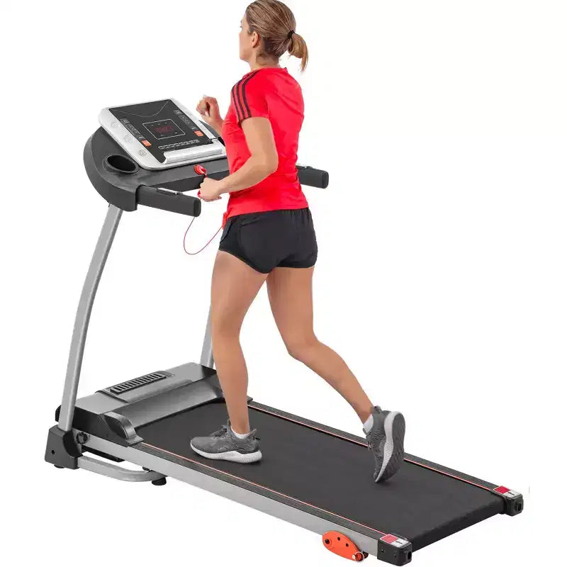 Tapis de course pliable Okak 2.5HP avec support pour appareil et capteur de pouls, tapis de marche avec inclinaison réglable sur 3 niveaux, tapis de course compact, noir