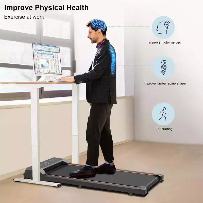 Tapis de marche Okak avec écran LED et télécommande, tapis de course de 2,5 CV sous le bureau, tapis roulant portable pour la maison, le bureau, noir