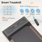 Tapis de marche Okak avec écran LED et télécommande, tapis de course de 2,5 CV sous le bureau, tapis roulant portable pour la maison, le bureau, noir