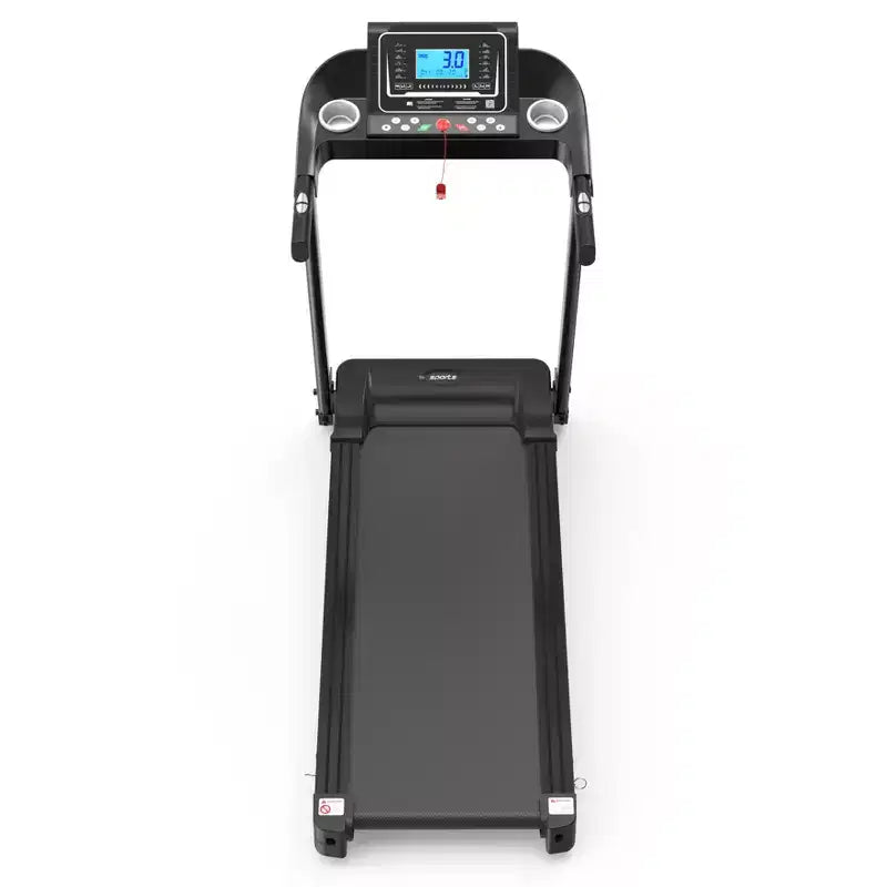 Okak Foldable Treadmill with Incline and 5IN LCD Screen, Portable Treadmill with Bluetooth Music, Walking Pad for Man, Women, Black