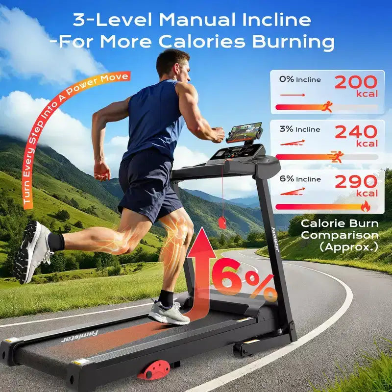 Tapis Roulant d'Appartement avec Inclinaison, Pliable Capacité 136 kg, 1-12 km/h, Contrôle APP, Amorti, 64+3+3+1 Programmes