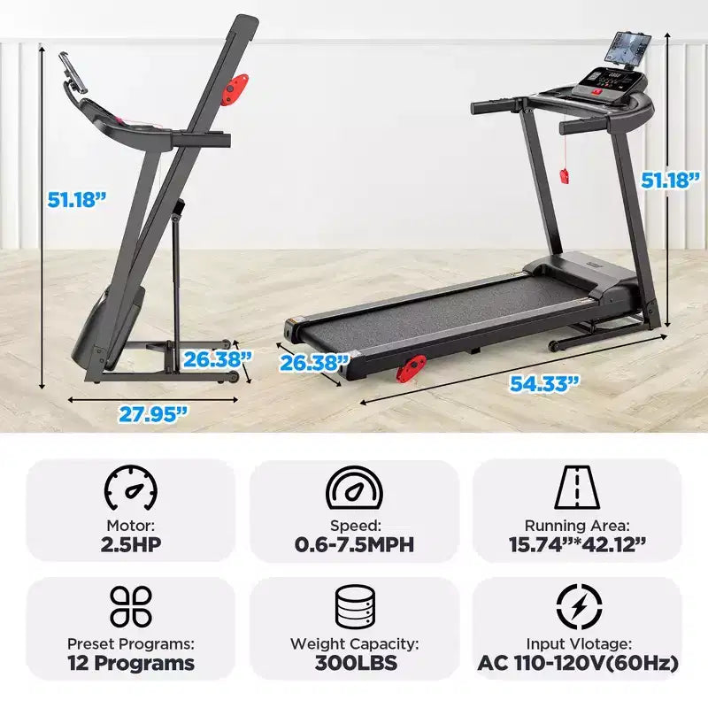 Tapis roulant en solde, Dégagement de tapis roulants, Tapis roulant électrique pliable pour la course et la marche, Tapis roulant portable pour un usage domestique, 12 km/h, Applications intelligentes