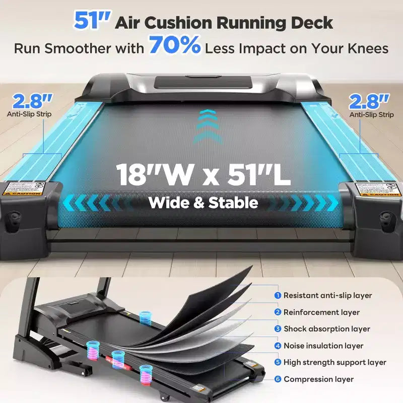 Tapis de course en solde, Tapis de course en liquidation Tapis de course pliable 5.0HP pour la maison avec 20 inclinaisons automatiques, Tapis de course électrique pliable
