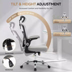 Ergonomic Office Chair  High-Back Mesh Desk Chair with Adjustable Headrest & Wheels  Swivel Task Chair for Home/Office/Gaming Room