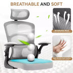 Ergonomic Office Chair  High-Back Mesh Desk Chair with Adjustable Headrest & Wheels  Swivel Task Chair for Home/Office/Gaming Room