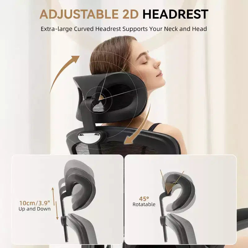 Ergonomic Office Chair  High-Back Mesh Desk Chair with Adjustable Headrest & Wheels  Swivel Task Chair for Home/Office/Gaming Room