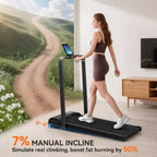 Tapis roulant pliable pour la maison avec inclinaison Moteur silencieux de 2 CV Tapis de course compact avec écran LED
