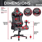 TUYOHW XL Ergonomics Gaming Chair 360 Swivel Office Chairs with Head&Lumbar Pillow,90-150 Recliner Chair for Office&Home,350lbs Max,Gray