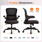 Chaise ergonomique en maille respirante KERDOM avec support lombaire, accoudoirs relevables, chaise de bureau gamer pour la maison ou le bureau