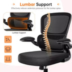 Chaise ergonomique en maille respirante KERDOM avec support lombaire, accoudoirs relevables, chaise de bureau gamer pour la maison ou le bureau