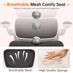 Chaise ergonomique en maille respirante KERDOM avec support lombaire, accoudoirs relevables, chaise de bureau gamer pour la maison ou le bureau