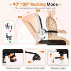 Chaise ergonomique en maille respirante KERDOM avec support lombaire, accoudoirs relevables, chaise de bureau gamer pour la maison ou le bureau