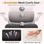 Chaise ergonomique en maille respirante KERDOM avec support lombaire, accoudoirs relevables, chaise de bureau gamer pour la maison ou le bureau