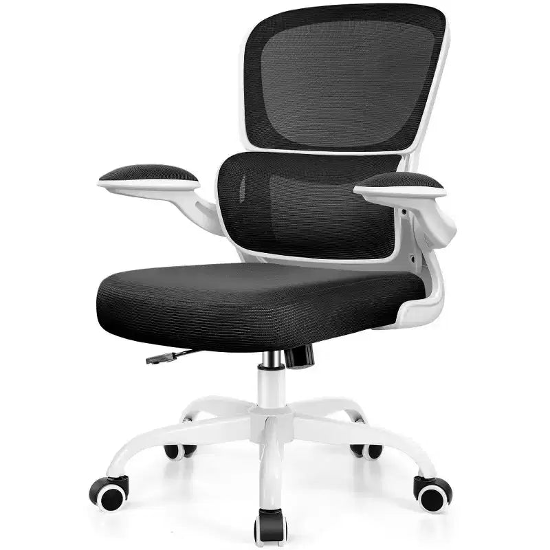 Chaise ergonomique en maille respirante KERDOM avec support lombaire, accoudoirs relevables, chaise de bureau gamer pour la maison ou le bureau