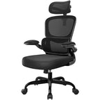 Chaise ergonomique en maille respirante KERDOM avec support lombaire, accoudoirs relevables, chaise de bureau gamer pour la maison ou le bureau