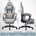 BALHAM TRADE-Computer Chair with Adjustable Lumbar Support Headrest Footrest Big and Tall Linkage Armrest