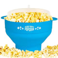 Stock Your Home Collapsible Microwave Air Popcorn Maker with Lid (Blue)