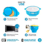 Stock Your Home Collapsible Microwave Air Popcorn Maker with Lid (Blue)