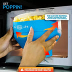Stock Your Home Collapsible Microwave Air Popcorn Maker with Lid (Blue)