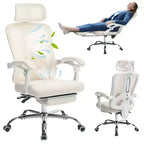 Acekool Ergonomic Mesh Reclining Chair with Footrest, Adjustable Lumbar & Headrest, for Home Office Gaming Room