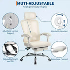 Acekool Ergonomic Mesh Reclining Chair with Footrest, Adjustable Lumbar & Headrest, for Home Office Gaming Room