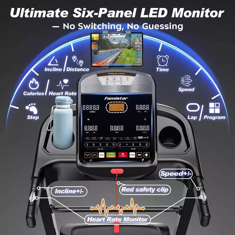 20% Auto Incline Treadmill,5.1HP Folding Treadmill 400lb Capacity,105 Program,12MPH Speed, APP Control for Personalized Workout, Jogging Walking Home