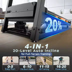 20% Auto Incline Treadmill,5.1HP Folding Treadmill 400lb Capacity,105 Program,12MPH Speed, APP Control for Personalized Workout, Jogging Walking Home