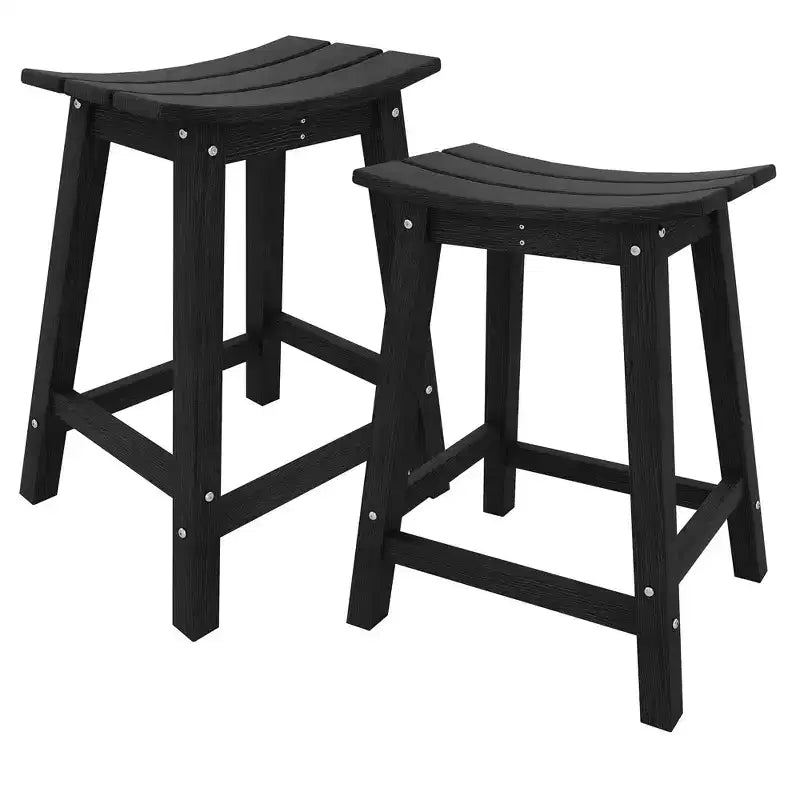 COZONY Heavy-Duty Outdoor Bar Stool, HDPE Counter Height Patio Chair with Footrest for Deck Balcony Kitchen