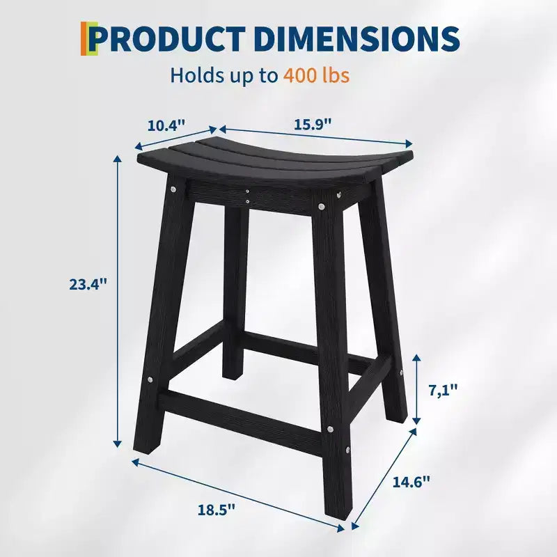 COZONY Heavy-Duty Outdoor Bar Stool, HDPE Counter Height Patio Chair with Footrest for Deck Balcony Kitchen