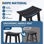 COZONY Heavy-Duty Outdoor Bar Stool, HDPE Counter Height Patio Chair with Footrest for Deck Balcony Kitchen