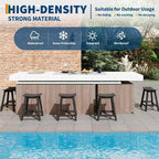 COZONY Heavy-Duty Outdoor Bar Stool, HDPE Counter Height Patio Chair with Footrest for Deck Balcony Kitchen